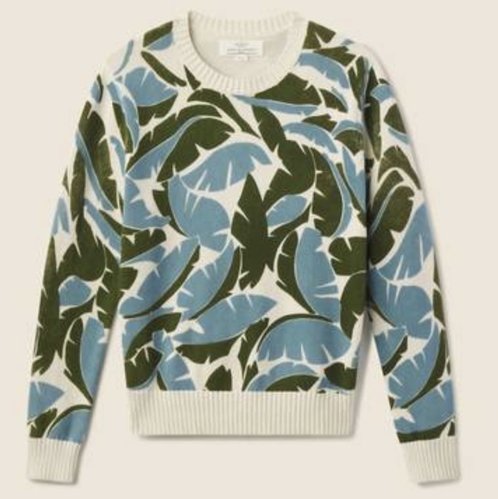 Trovata Birds Of Paradis NWT Barbara Sweater in Plantain Leaf
